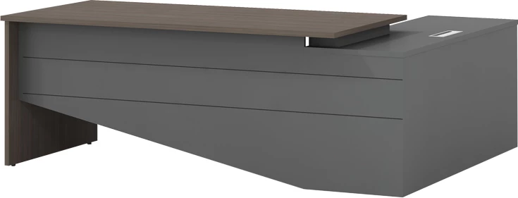 Tavolinë pune profesionale këndore majtas Denith ngjyrë qymyr-ar 220x180x75cm