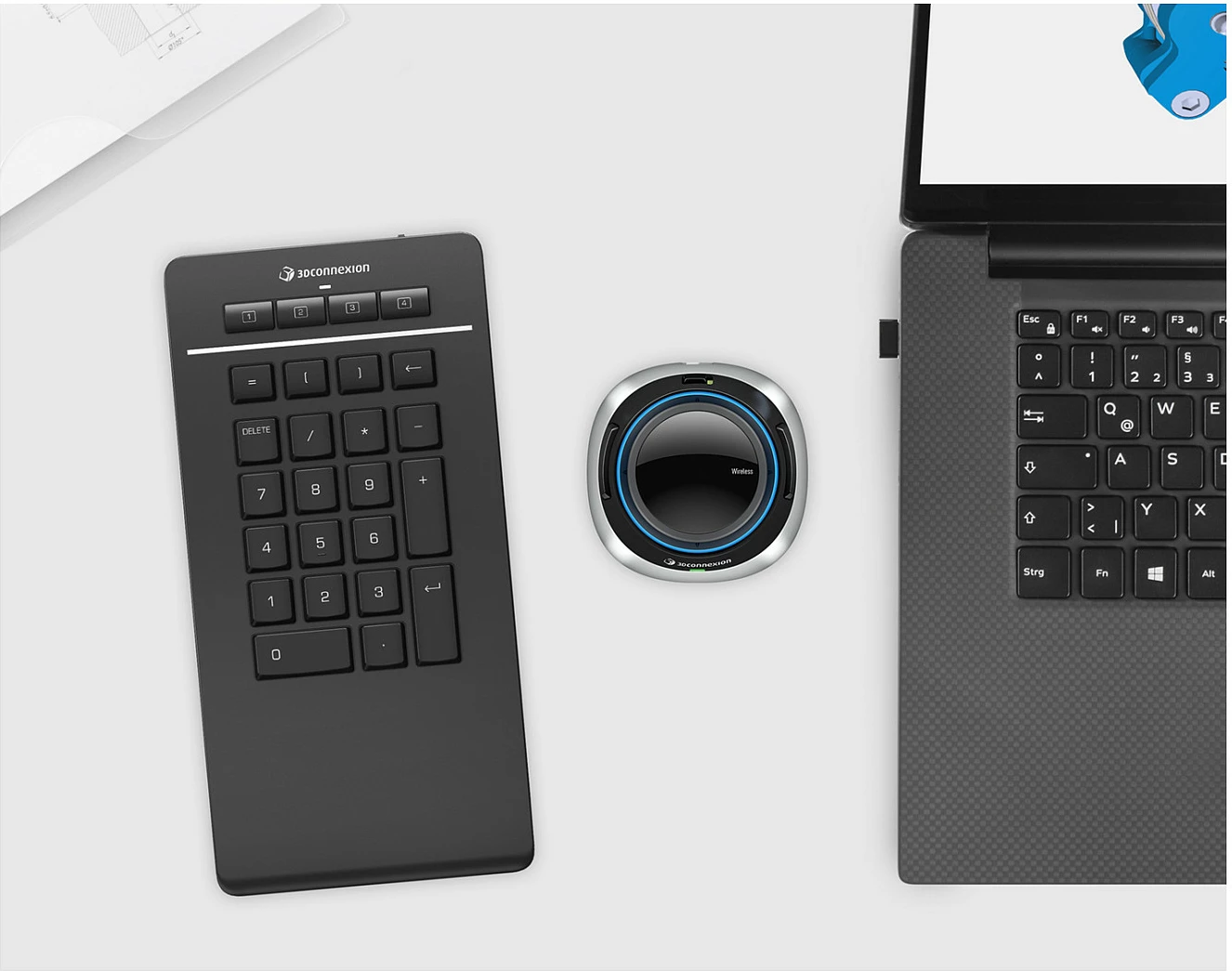Numpad 3Dconnexion Pro, Bluetooth/USB/RF Wireless, 1.5 m, e zezë