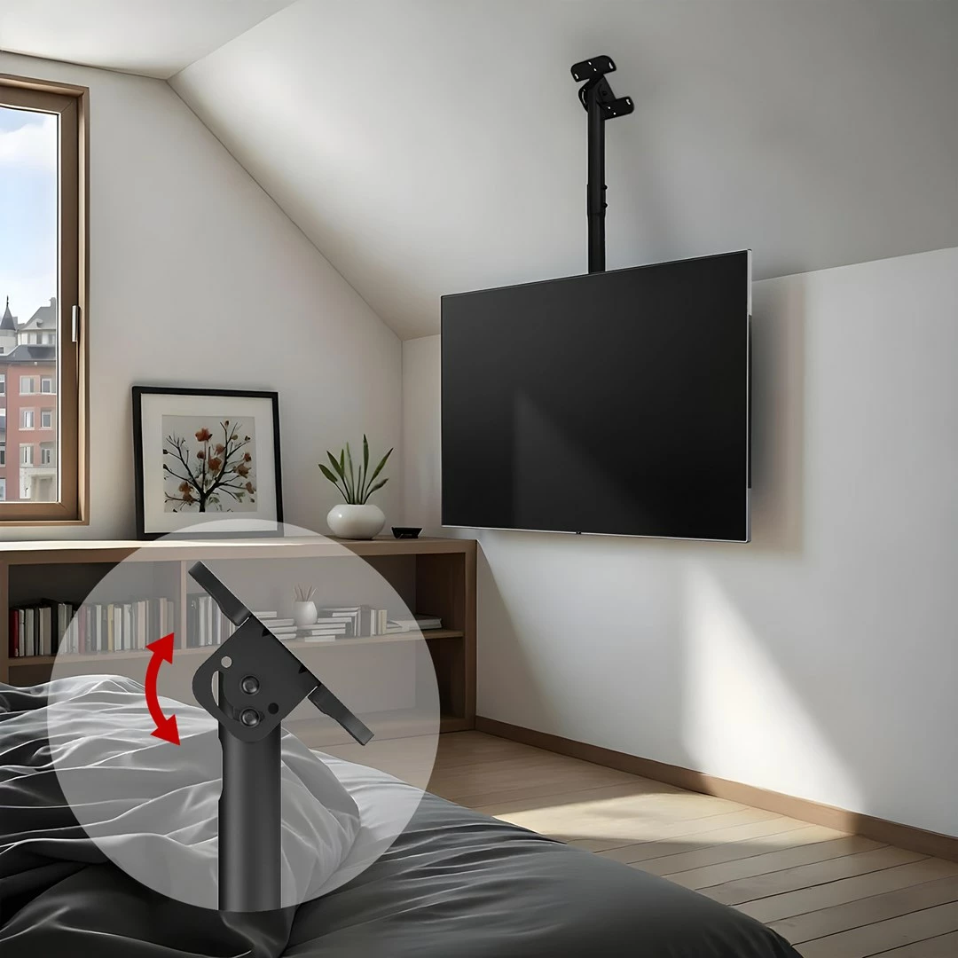 Mbajtëse tavani për TV Maclean MC-112 B, 43-86", max 60kg, VESA 600x400, e zezë