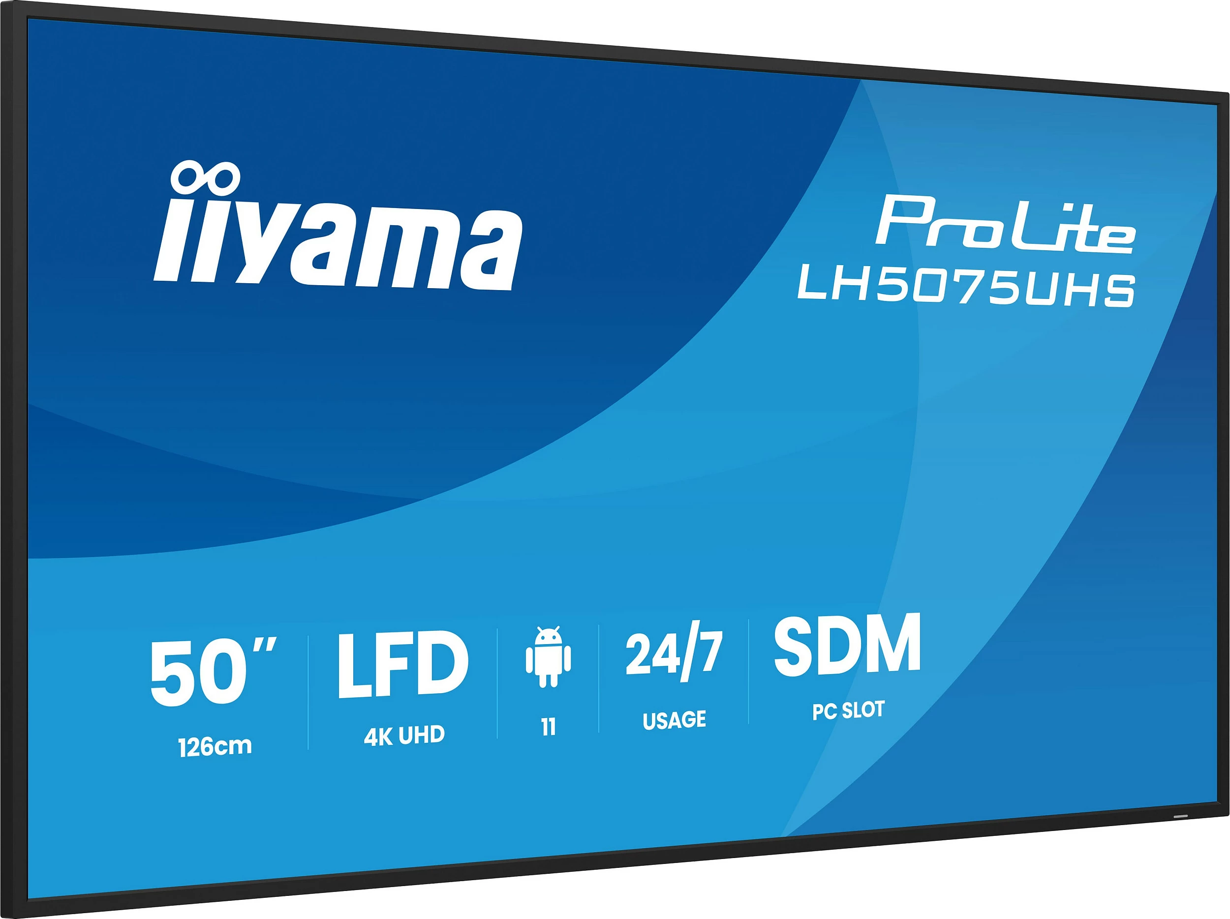 Ekran digital signage iiyama ProLite LH5075UHS-B2AG, 50" 4K UHD, Android 11, 24/7, Wi‑Fi, i zi