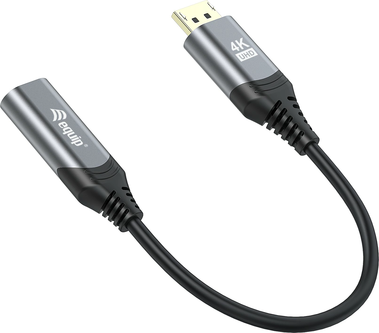 Adapter DisplayPort 1.2 në HDMI Equip, 4K/60Hz, 0.15 m, i zi, gri