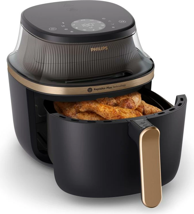 Airfryer Philips NA332/00 6.2L 1700W e zezë me detaje bakri