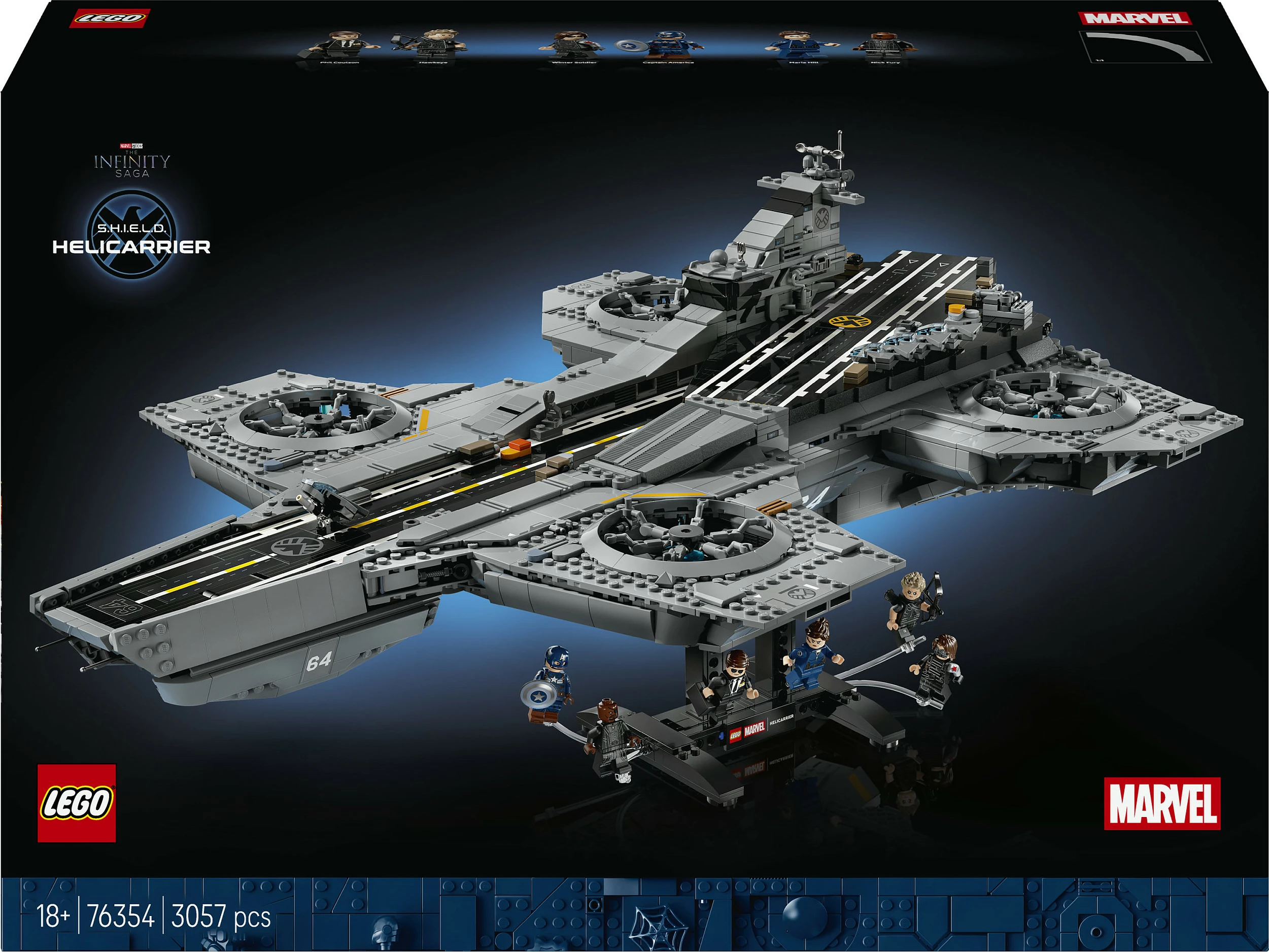 Set ndërtimi LEGO Marvel 76354 S.H.I.E.L.D. Helicarrier, 3057 copa, Multicolor