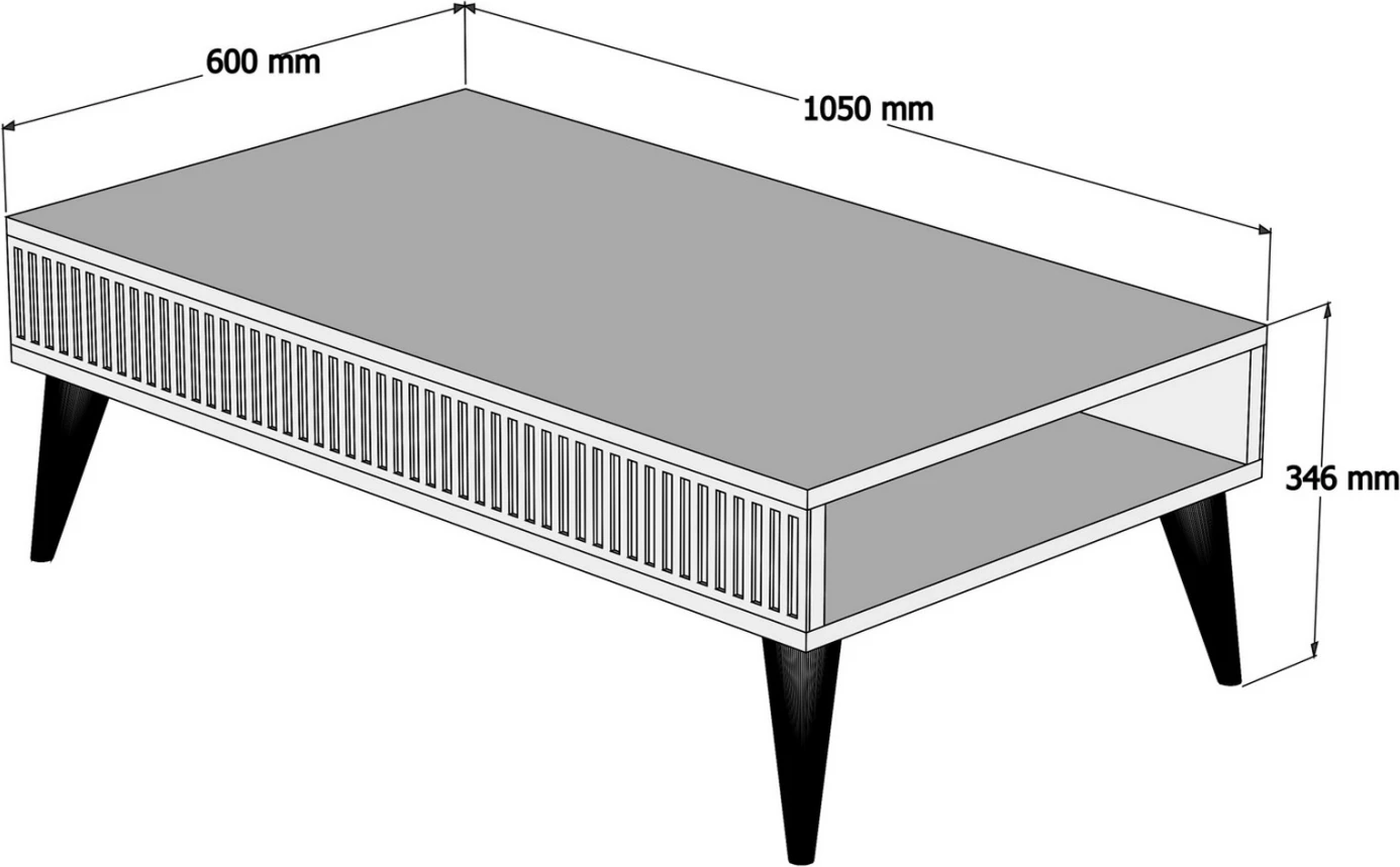 Kompozim për dhomë ndeje, FH11845.01, 3 copë, ngjyrë arre-bardhë