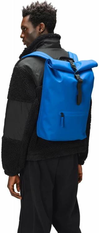 Çantë shpine Rains, Rolltop Waves W3, unisex, blu [Madhësia: Standarde]