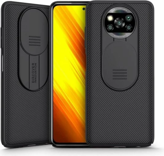 Mbështjellës NILLKIN CamShield për Xiaomi Poco X3, mbrojtje kamerë, i hollë, i zi