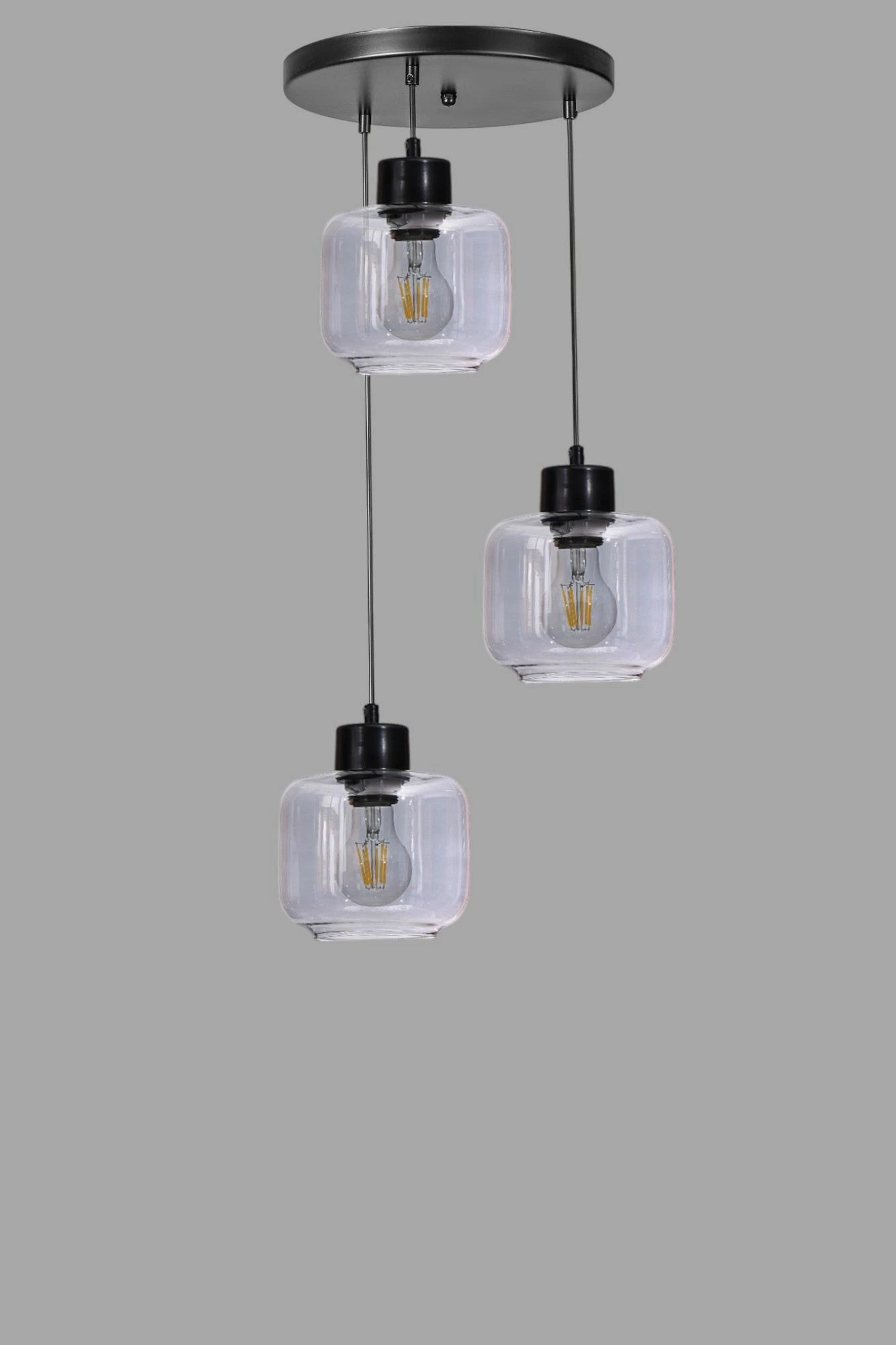 Llambadar Opviq, 9061-3, metal e xham, gri e zi