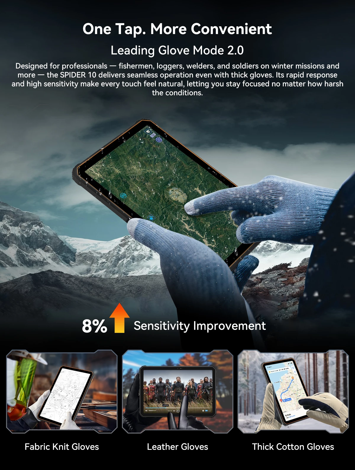 tablet robust Oscal Spider 10 11\" 8GB+256GB 20000mAh IP68/IP69K Android 15, e zezë