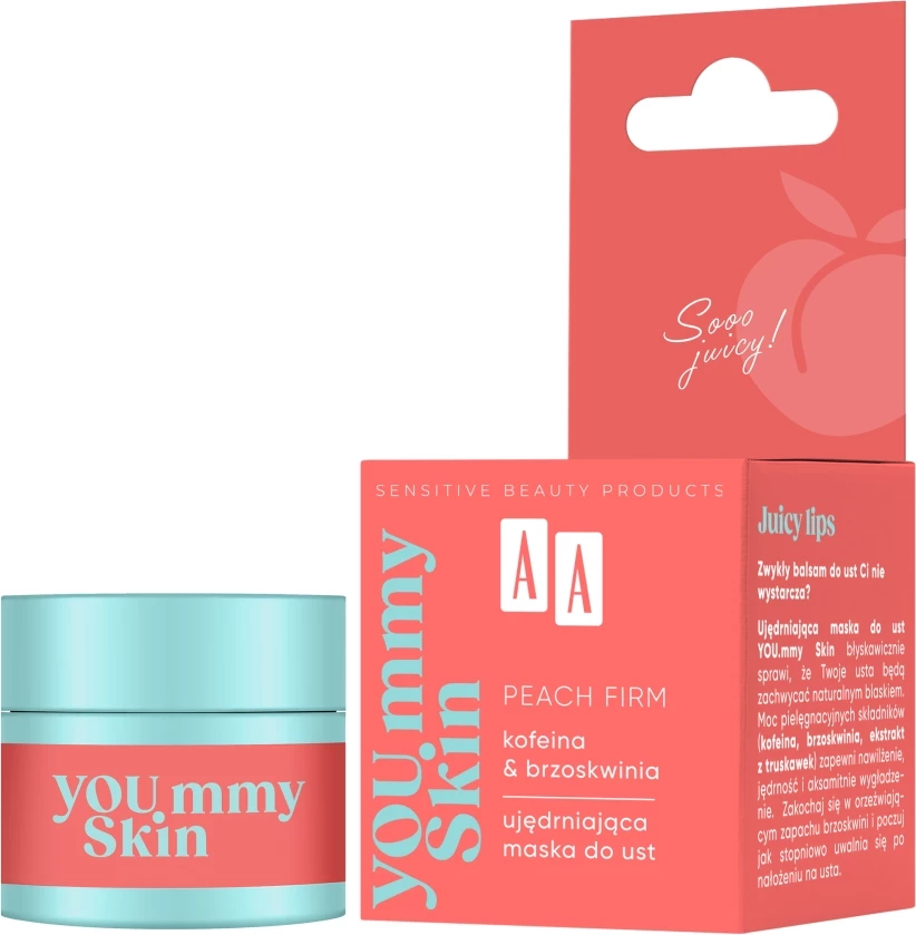 Maskë për buzë AA YOU.mmy Skin Peach Firm Lip Firming Mask, për femra, 10g