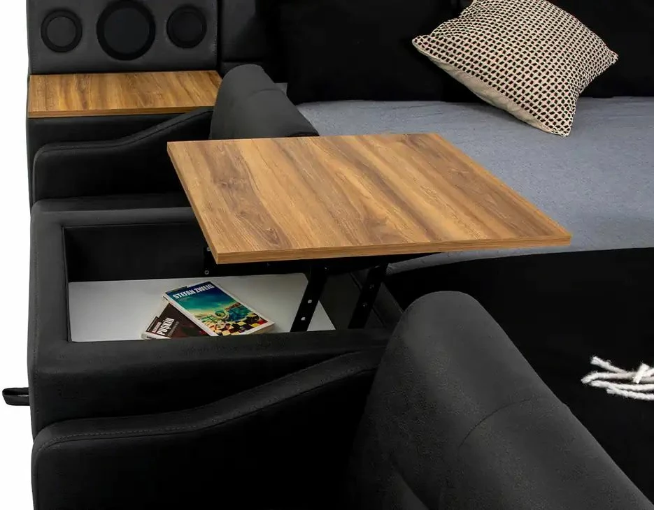 Krevat dopio Nina Smart, ngjyrë gri, Skye Decor