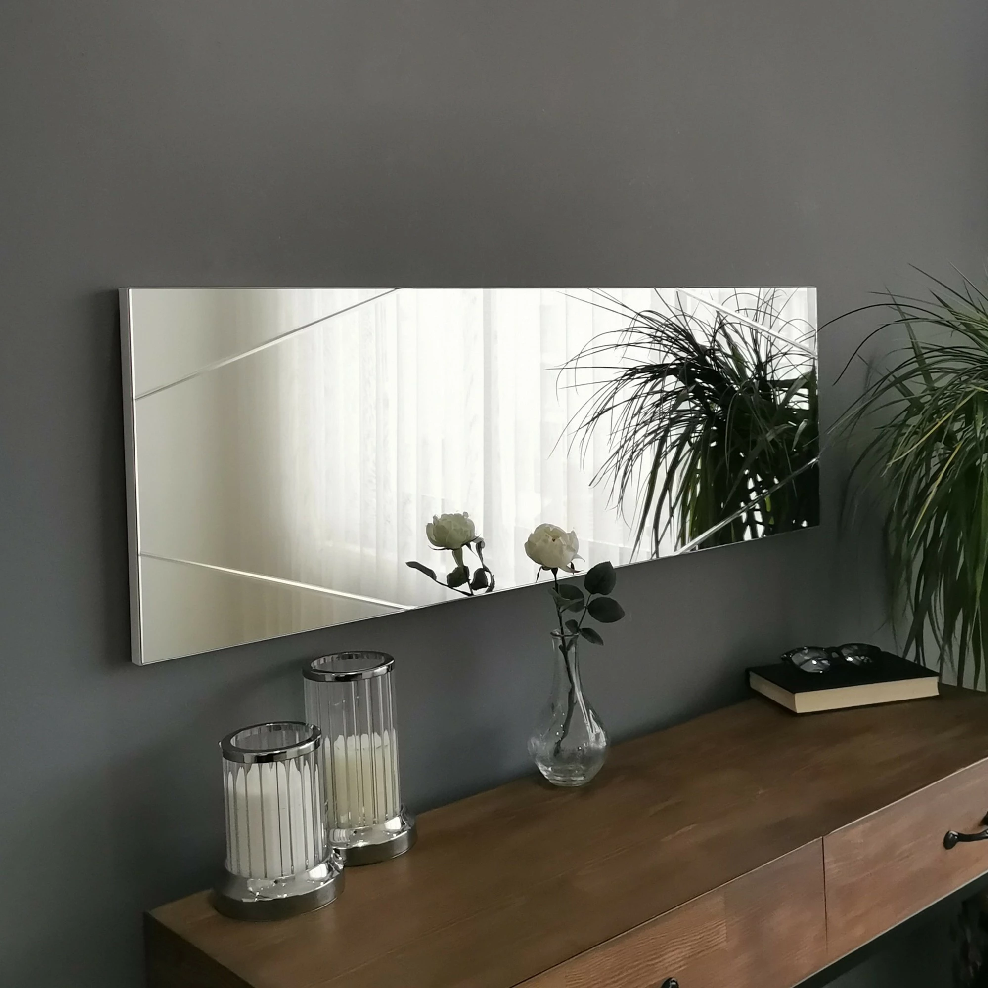 Pasqyrë Hanah Home, A320Y, ngjyrë argjendi, 35x105cm