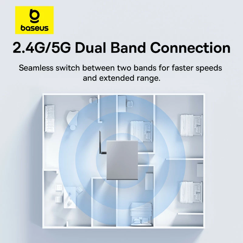 Kartë rrjeti USB Baseus BS-OH173, 650Mb/s, 5 GHz, e zezë