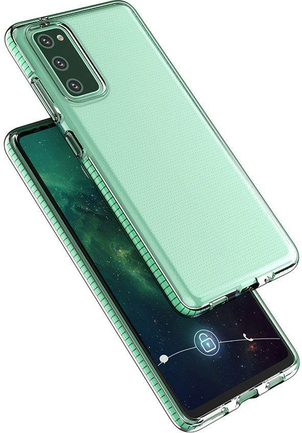 Mbështjellës Hurtel Spring Case për Samsung Galaxy A02s EU, TPU, transparent me kornizë rozë të errët