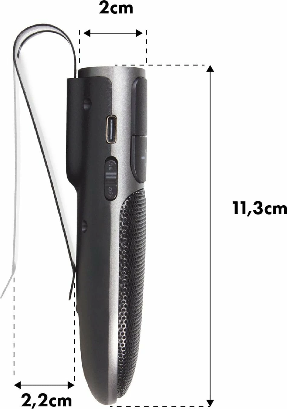 Kit hands-free Bluetooth Audiocore AC480, Bluetooth 5.0, A2DP, altoparlant 2W, Google/Siri, i zi/gri