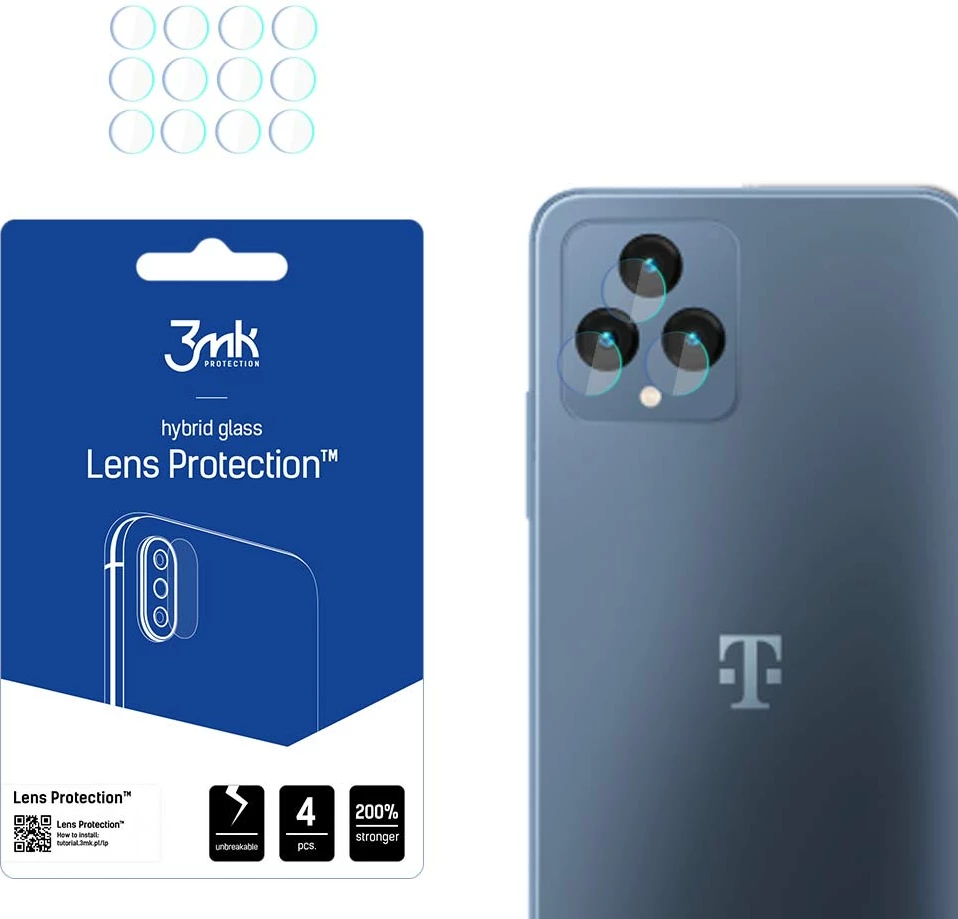 Mbrojtës xhami hibrid për kamerë, 3mk Protection Lens Protection, për T-Mobile T Phone Pro 5G / Revvl 6 Pro 5G, Transparent