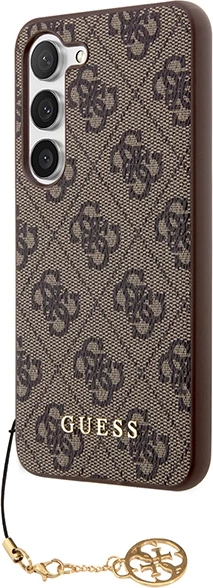Mbështjellës Guess 4G Charms Collection për Samsung Galaxy A35, Kafe