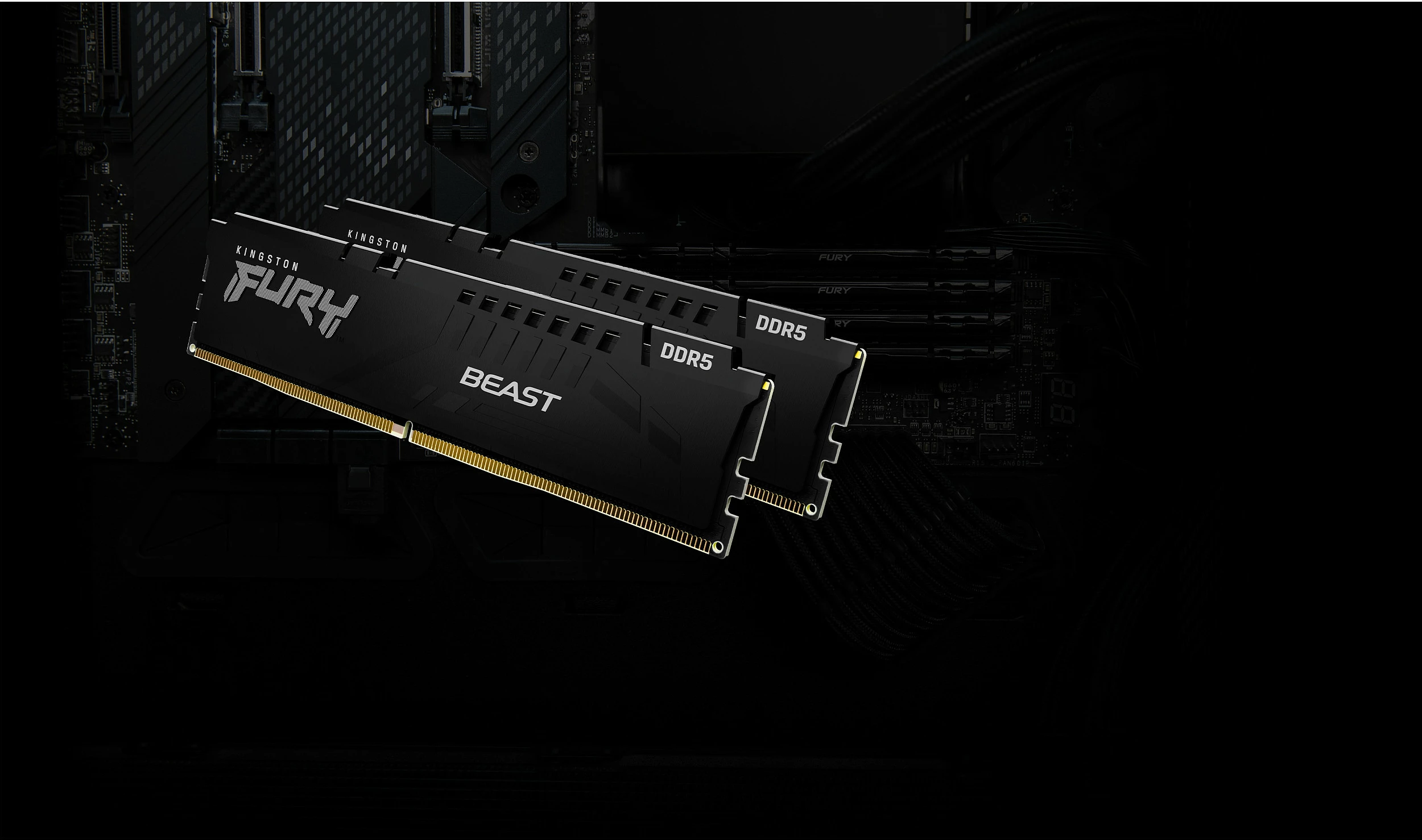 RAM Memorje Kingston FURY Beast DDR5 64GB (2x32GB) 6000MT/s CL36 DIMM, e zezë