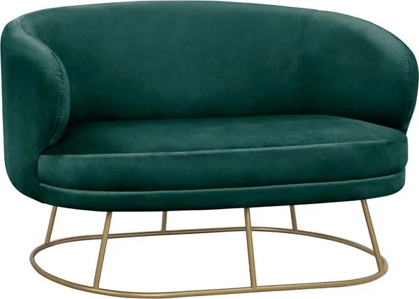 Divan 2 vendësh Arien nga Velver, ngjyrë jeshile cyppress me bazë të artë FH8492.03 125X80X84cm