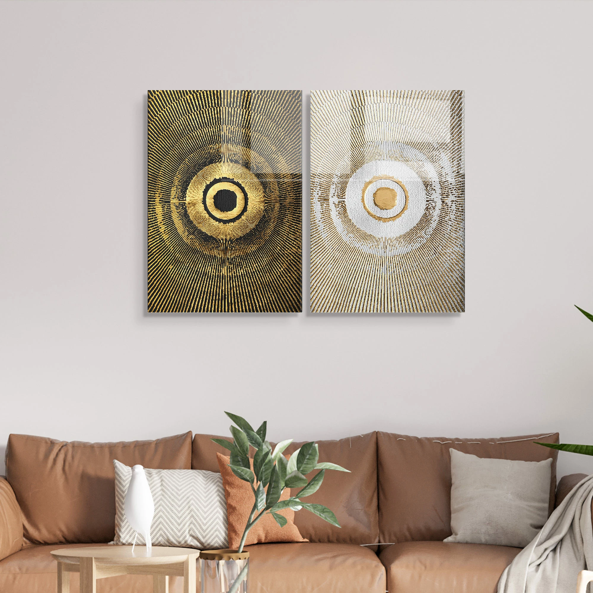 Pikturë dekorative xhami e temperuar (2 copë), Wallity, 70x100cm