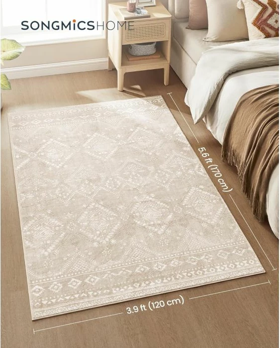 Tepih SONGMICS HOME TAR027K01 jo-rrëshqitës 120 x 170 cm, cappuccino