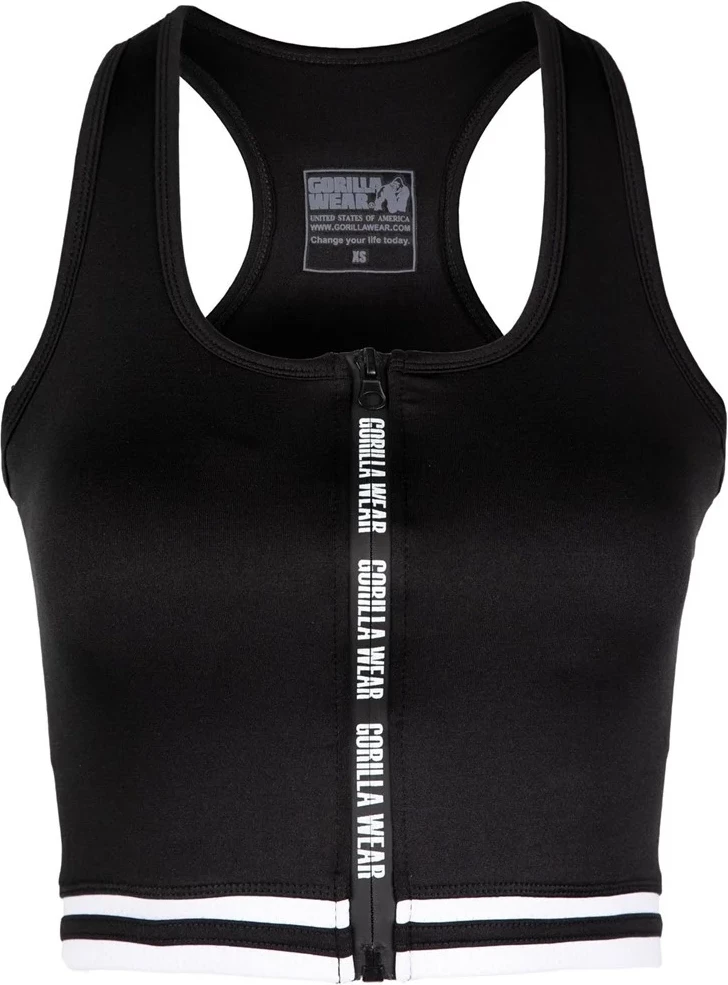 Mesa Zip Front Crop Top - Black [Madhësia: XS]