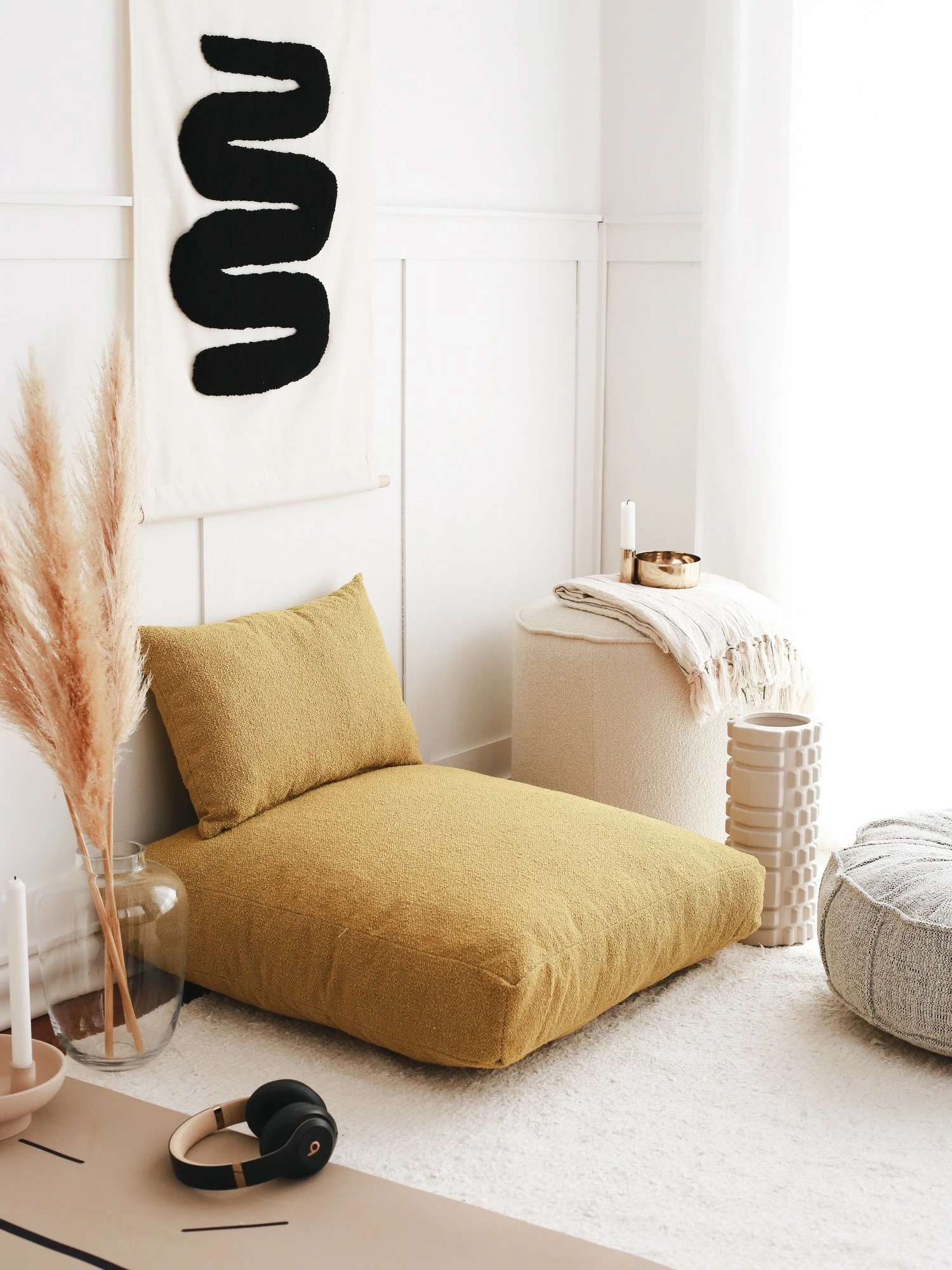 Jastëk TEDDY Atelier del Sofa, ngjyrë mustard, 70x27x70cm