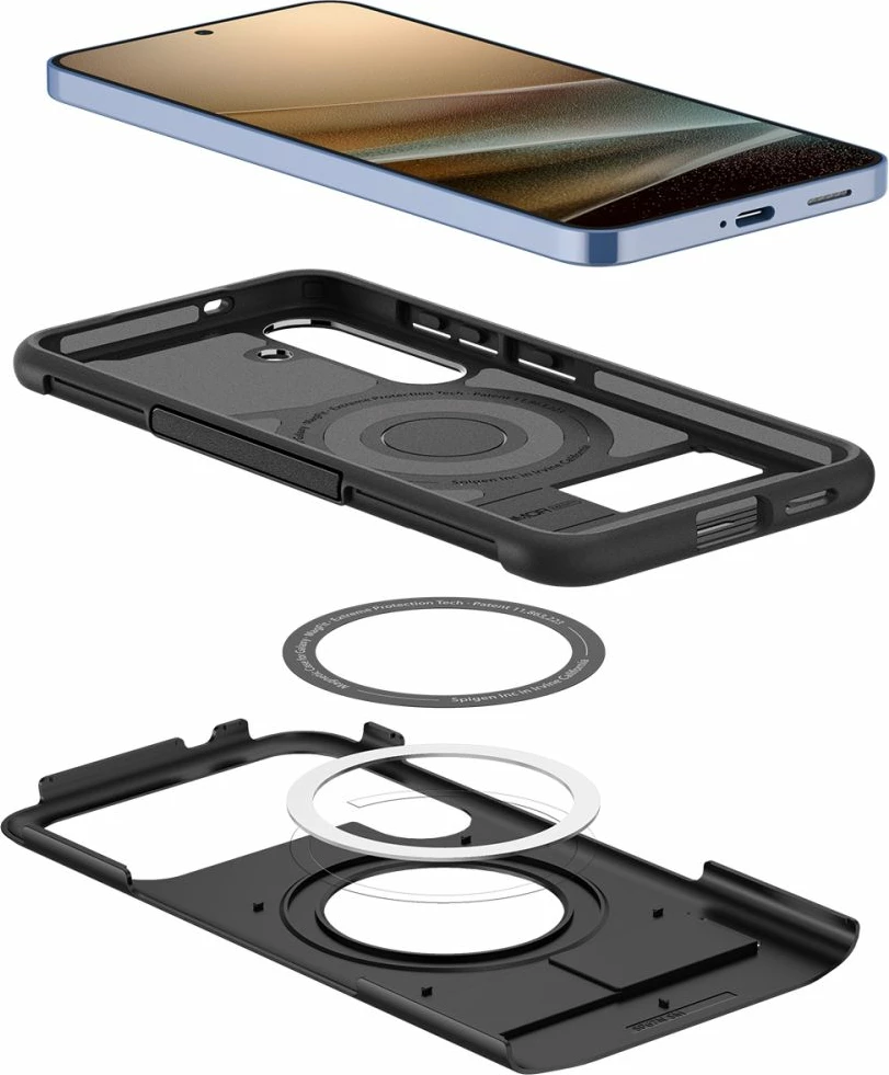 Mbështjellës Spigen Slim Armor për Samsung Galaxy S25+, MagSafe, i zi