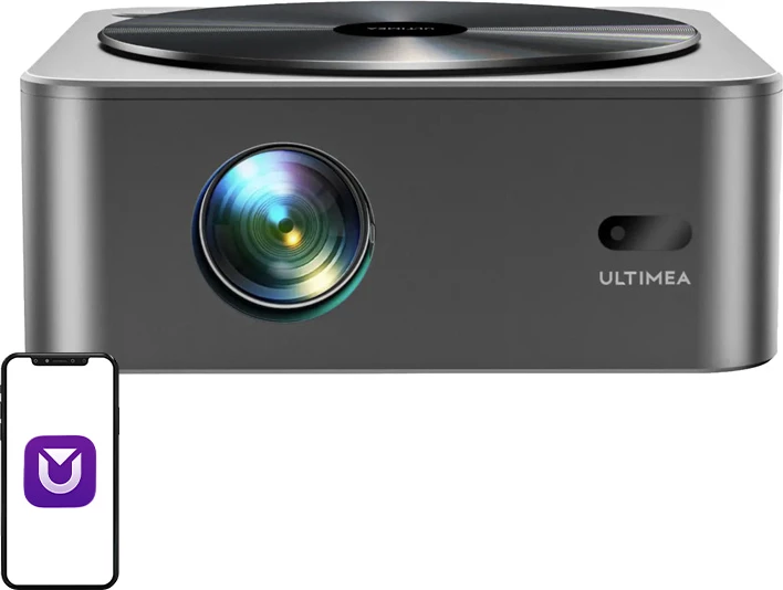 Projektor Ultimea Apollo P40 1080p, 700 ANSI lm, Wi-Fi 6, Bluetooth 5.0, 150\", gri, set me telekomandë