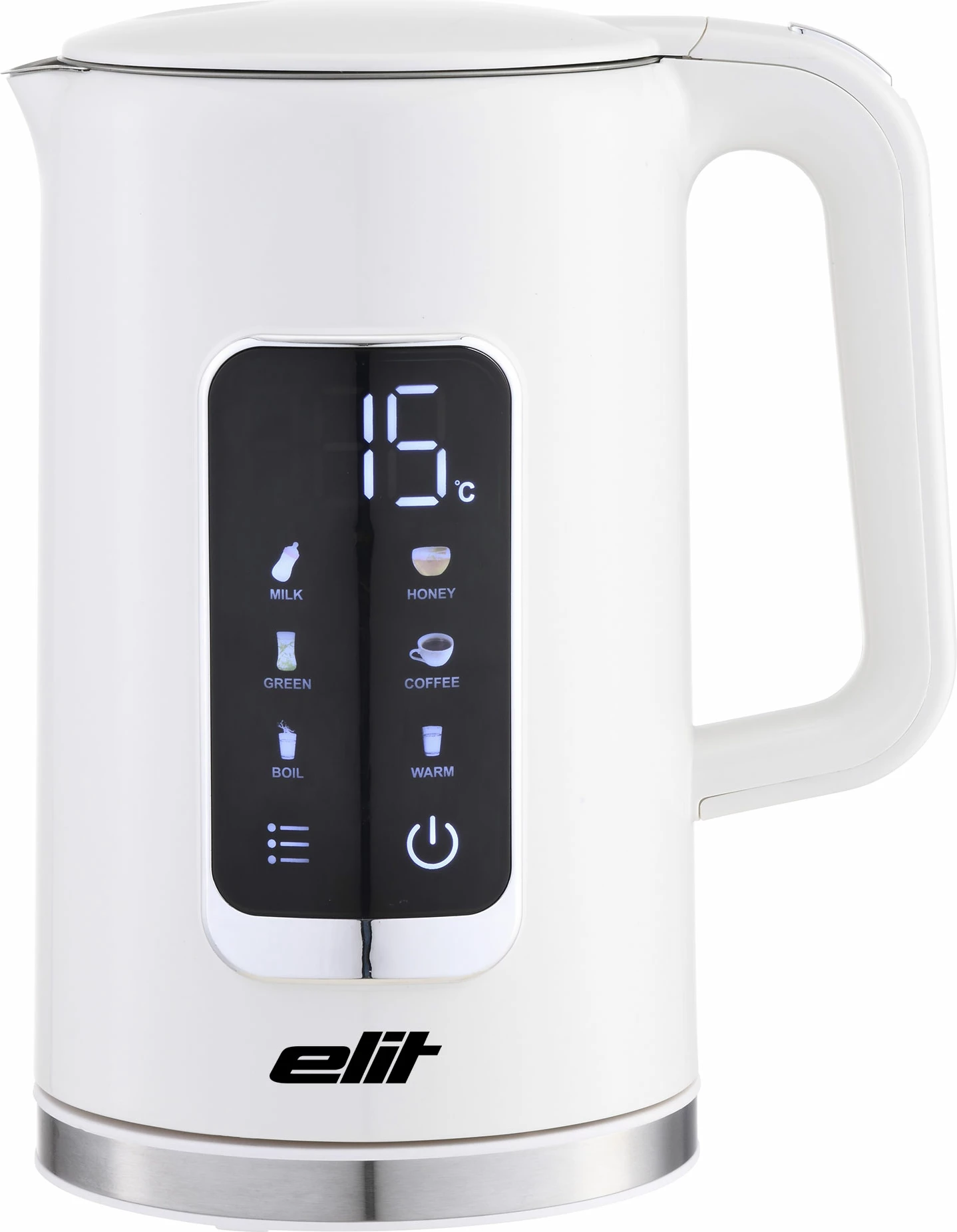 Ibrik elektrik Elit COOLTOUCH 1.7WH, 1.7L 2200W me ekran touch, i bardhë