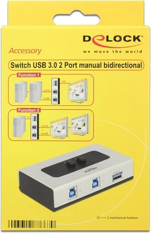 Switch USB DeLOCK 87667, 3 porta USB 3.0, plastikë