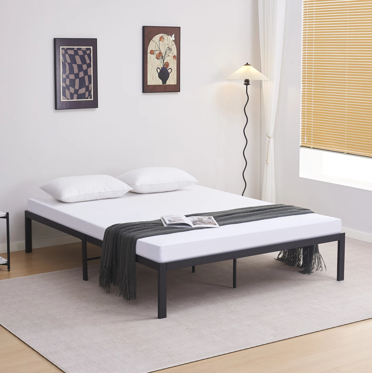 Substrat krevat dopio RANTO, metal i zi, FH696.01, për dyshek 200x160cm