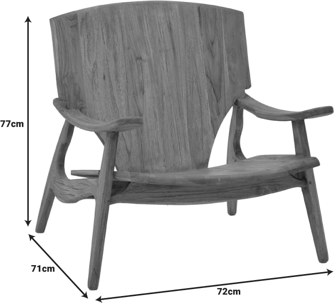 Karrige Brazin dru tik natyral 72x71x77cm