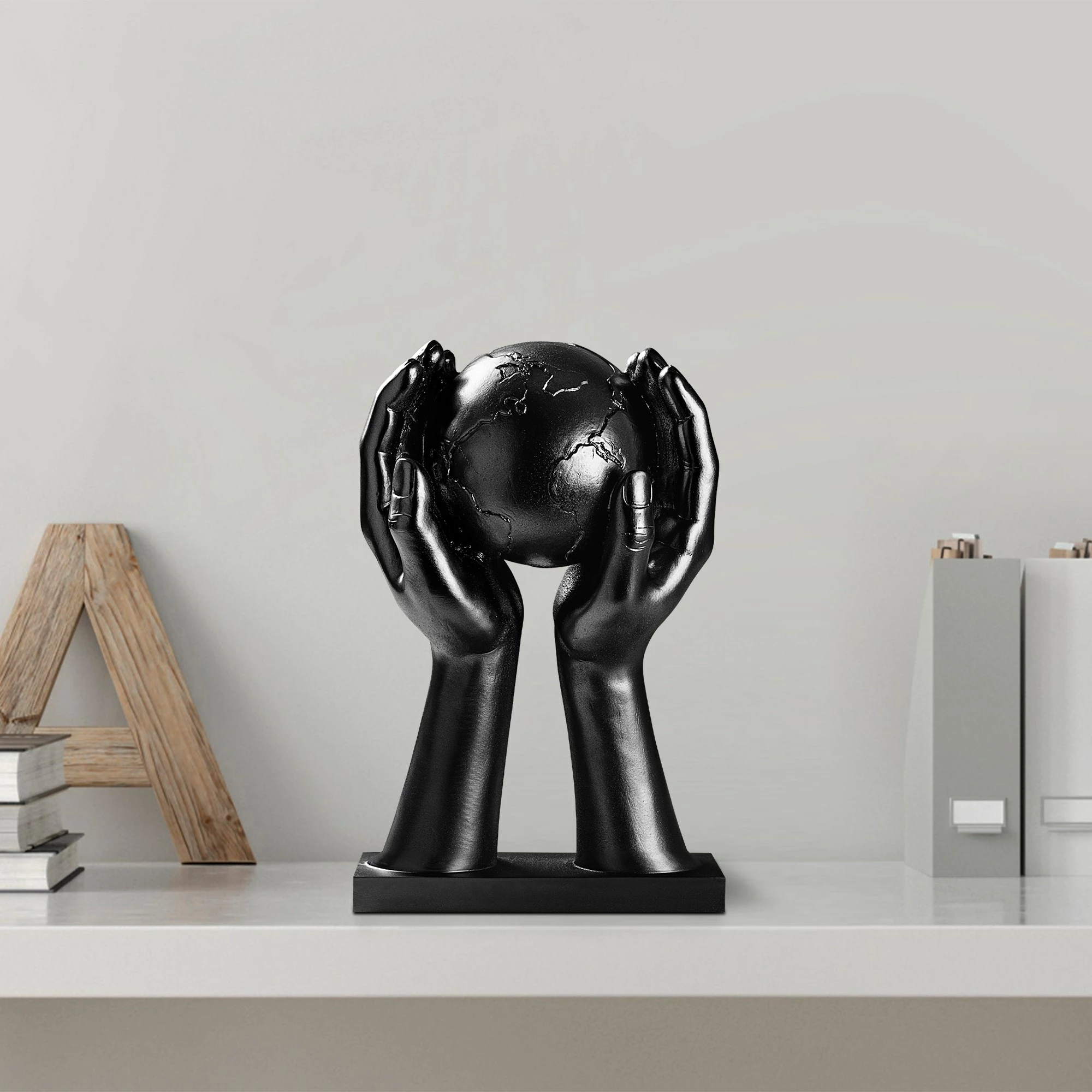 Objekt dekorativ Aberto Design, Global, i zi, 18x30x9cm