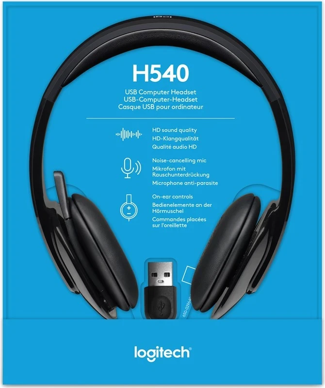 Kufje Logitech H540, USB, të zeza