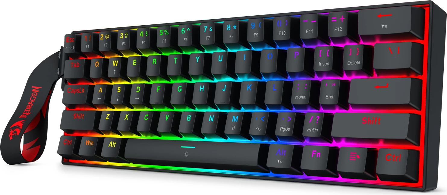 Tastierë gaming me kabllo Redragon Fizz Magnetic Plus K617RGB-MP, Hall Effect, 60% (61 taste), 8000Hz, RGB, USB-C e heqshme, e zezë