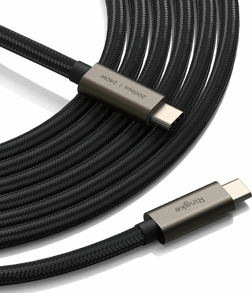 Kabllo USB-C Ringke 3.2 Gen, 200cm, 240W, e zezë