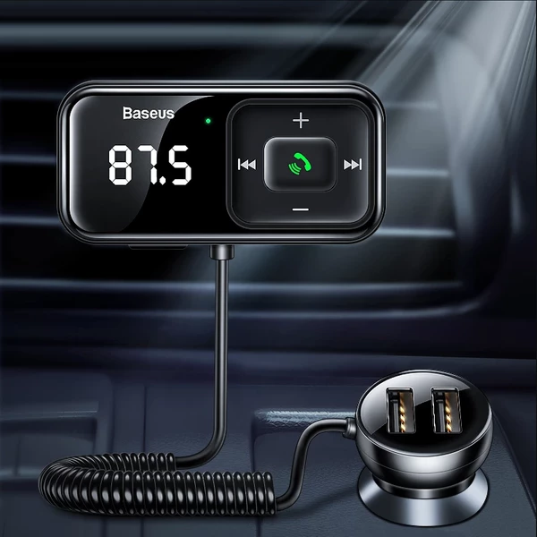Transmetues FM me Bluetooth dhe karikues Baseus S-16, i zi