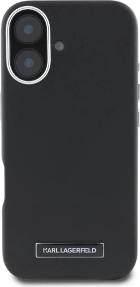 Mbështjellës Karl Lagerfeld FW Metal Plate MagSafe për iPhone 16, i zi