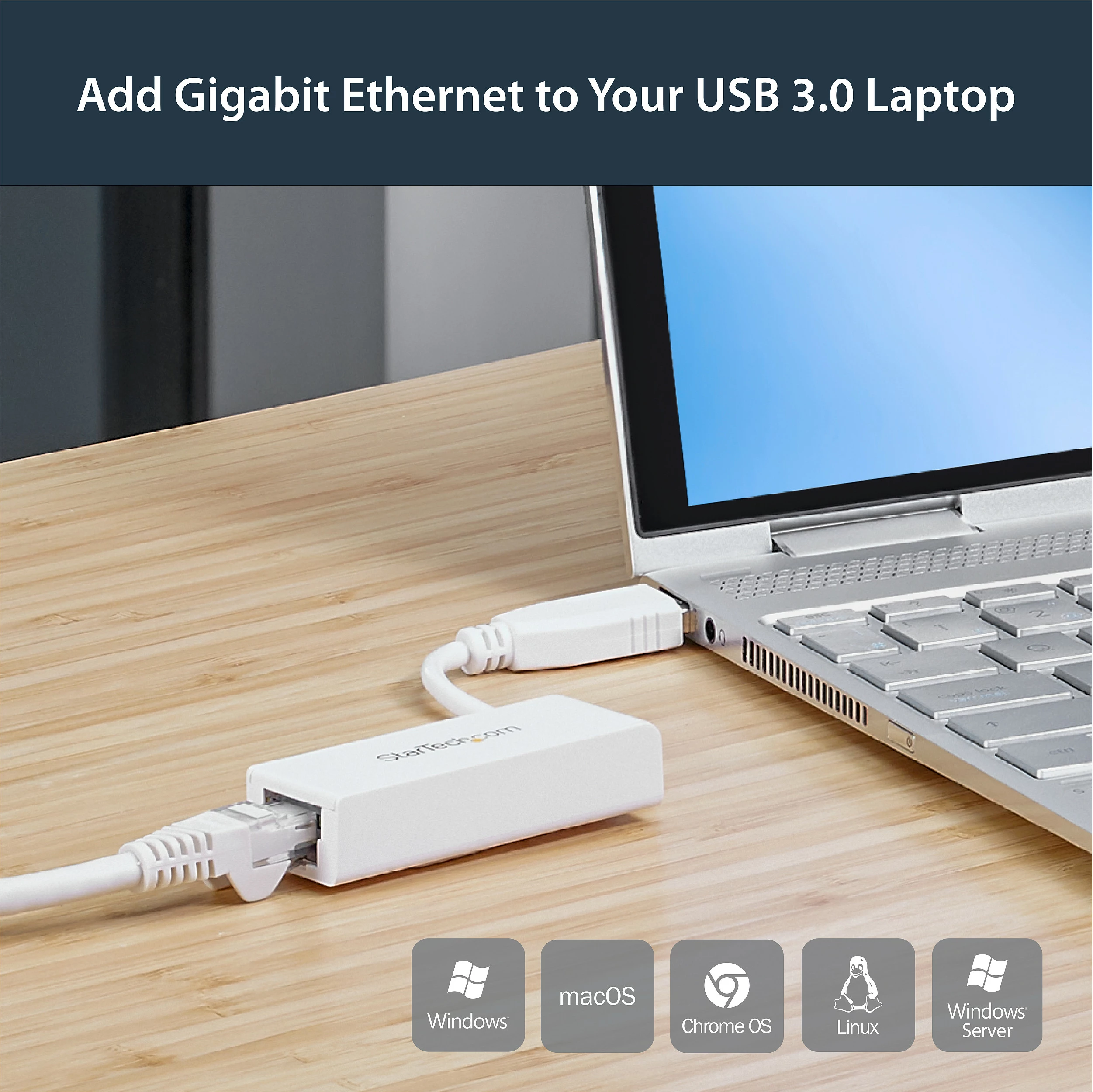 Adapter rrjeti StarTech USB31000SW, USB 3.0 në Gigabit Ethernet RJ45, 10/100/1000 Mbps, i bardhë
