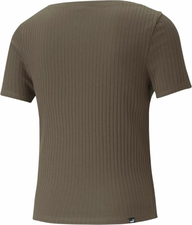 Maicë Puma për femra, modeli HER Ribbed Slim Tee, ngjyrë e gjelbër [Madhësia: XL]