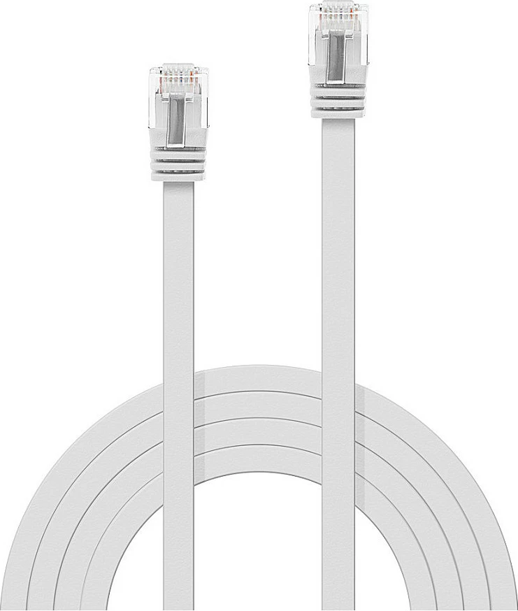 Kabllo rrjeti LINDY 47501 Cat6, 1m, RJ45, flat, e bardhë