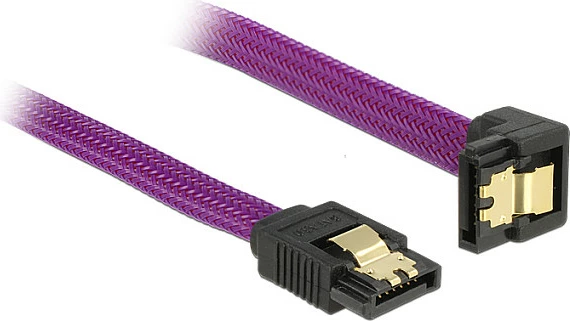 Kabllo energjie SATA DeLOCK 83694, 15-pin, 0.2 m, straight/kënd (down), vjollcë