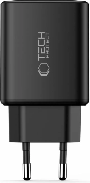 Karikues muri Tech-Protect NCA65W-GAN 65W GaN 3-port (2x USB-C/1x USB-A) PD/QC 3.0, i zi, set me kabllo USB-C 1m