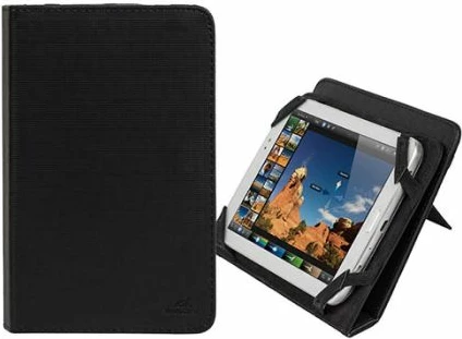 Mbështjellës me stand për tablet 7" RIVACASE 3212, mbyllje magnetike, poliuretani, i zi