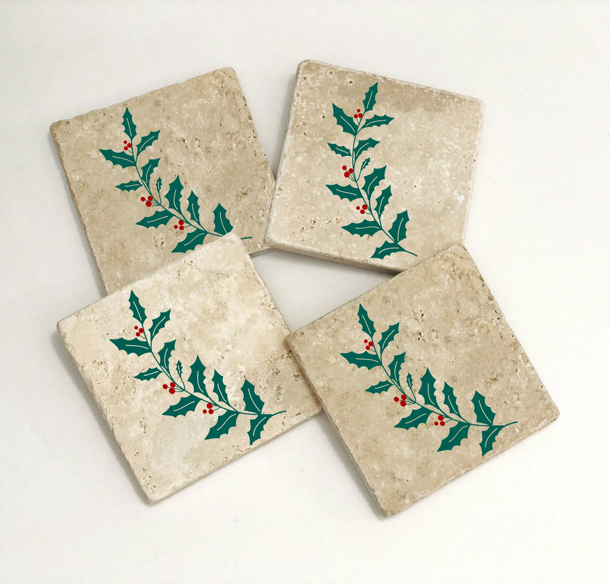 Set 4 copë mbrojtëse gotash prej guri natyral, shumëngjyrëshe, Hermia, TBA57581