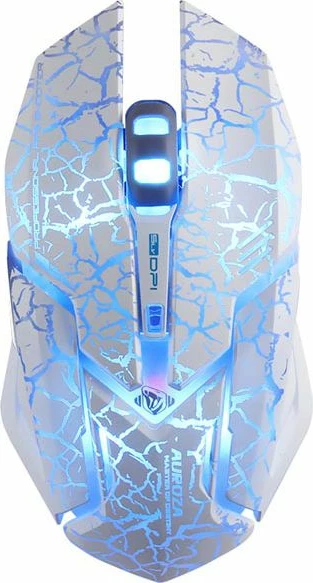 Maus gaming E-Blue Auroza EMS639WHCA-IU, 4000 DPI, USB me kabllo 1.8 m, 6 butona, RGB, bardhë