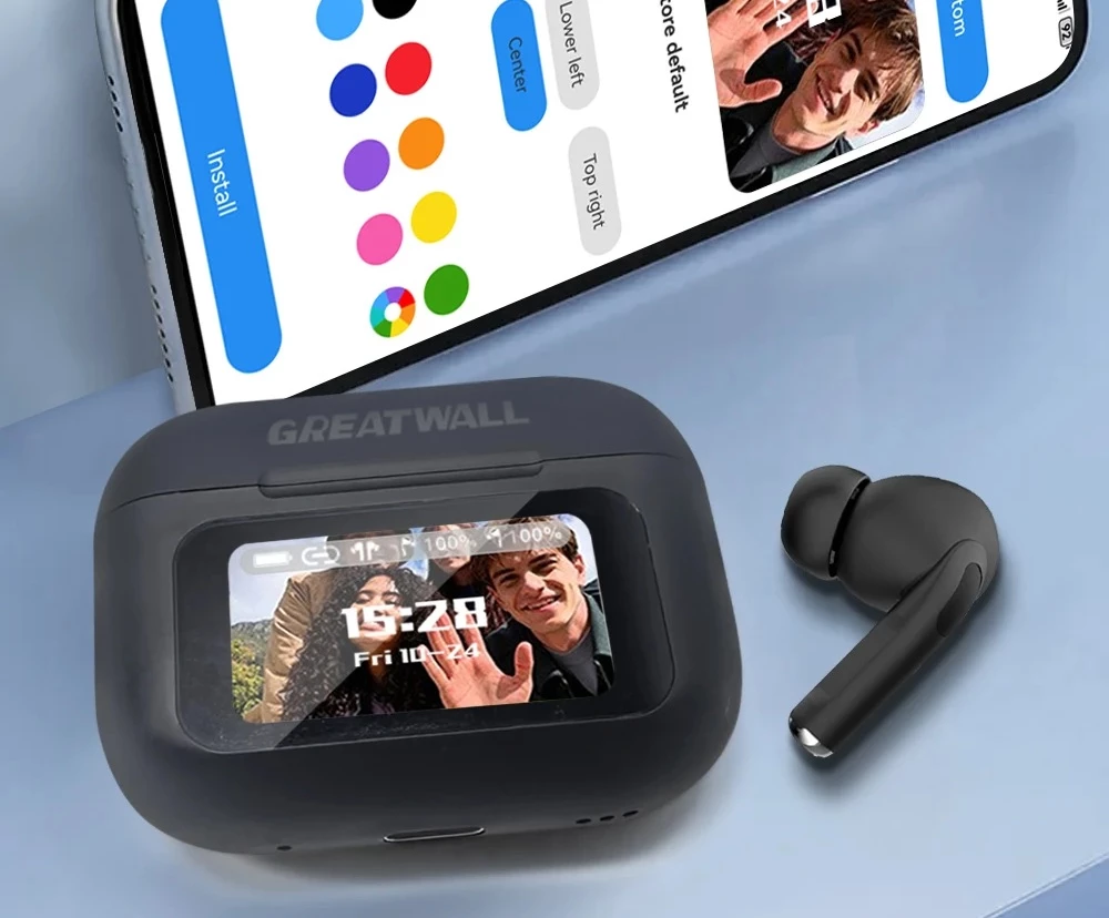 Kufje Bluetooth TWS me Ekran me Prekje dhe Dizajn Modern – Greatwall