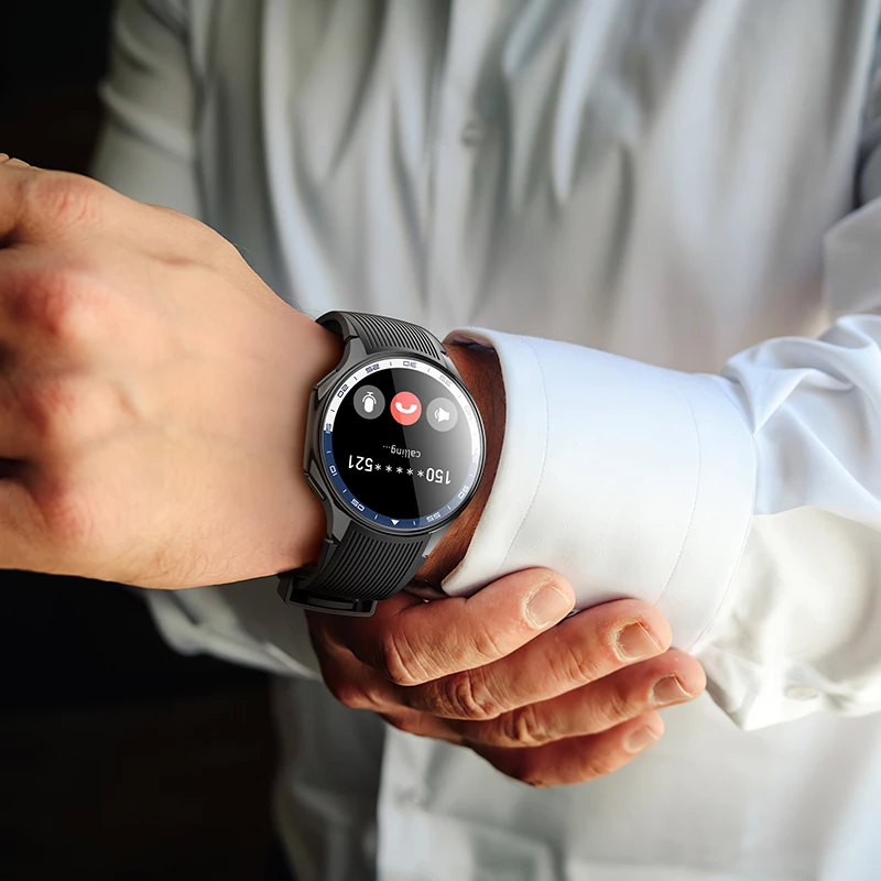 Smartwatch HOCO Y24, ekran AMOLED 1.43\", thirrje Bluetooth, 4GB+128MB, IP67, bateri 390mAh, argjendtë me rrip blu