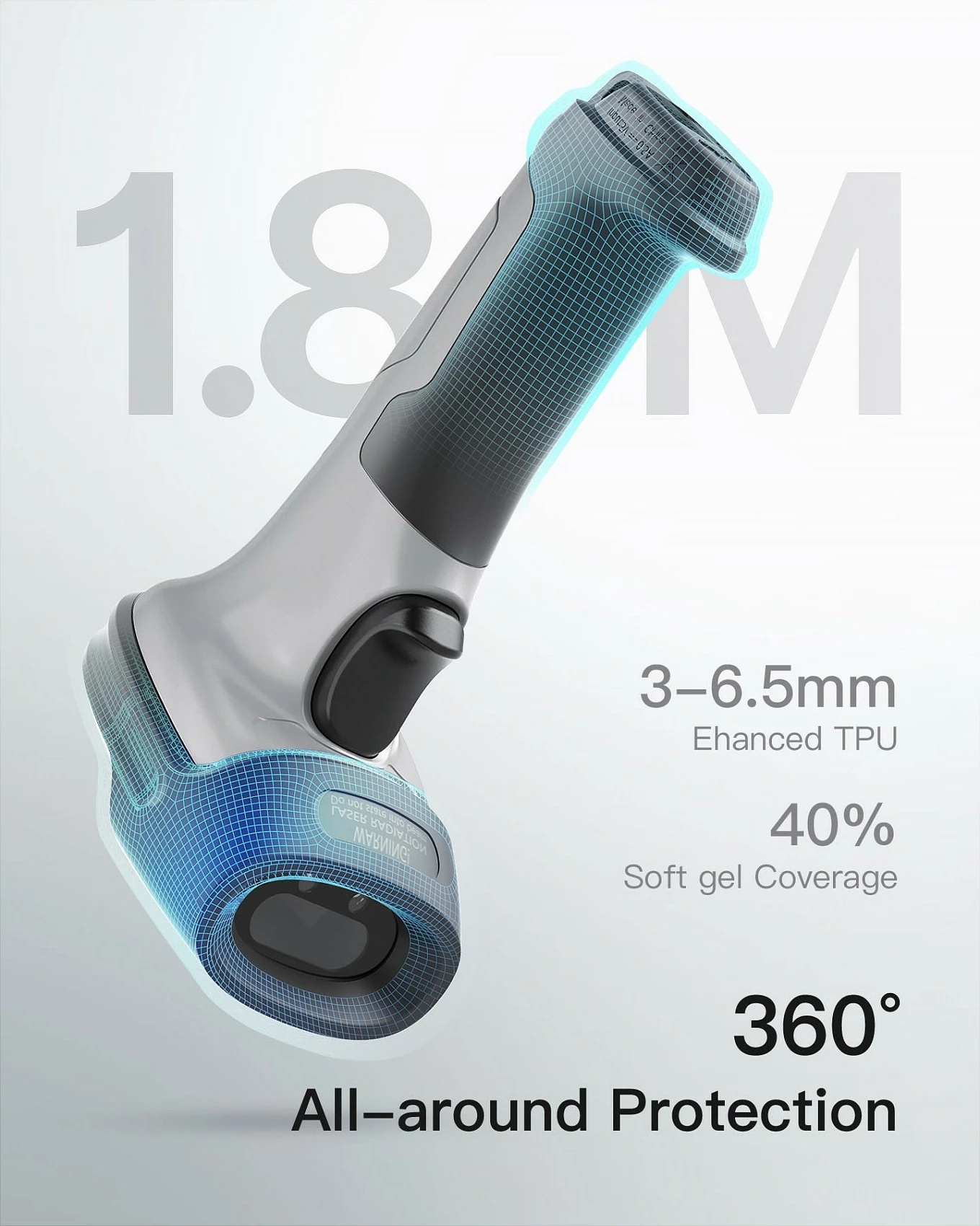 Skaner barkodi Inateck BCST-70-AI, 1D Laser, Bluetooth/USB, 2600mAh, zi/gri 3