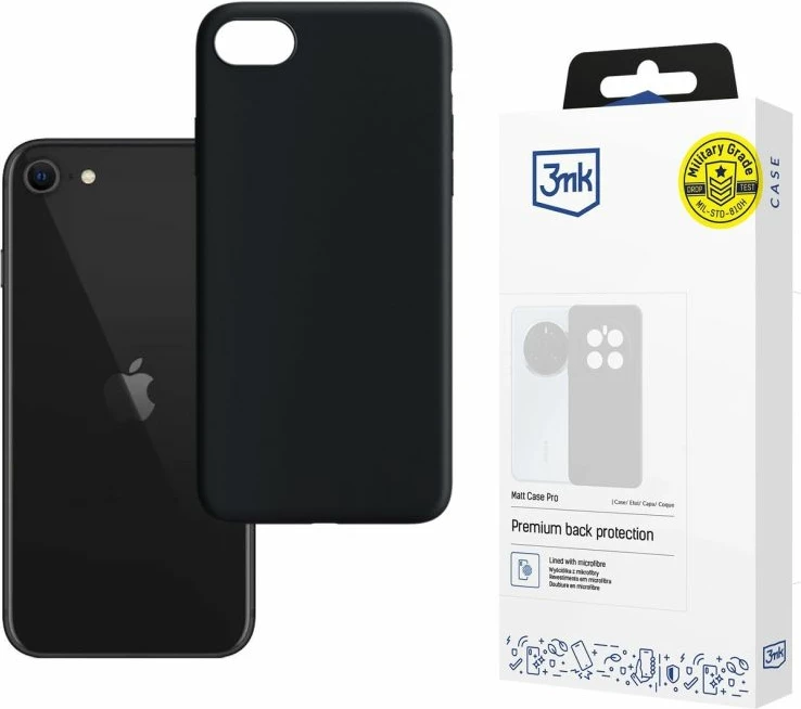 Maskë telefoni 3mk Matt Case Pro për iPhone SE 2020, e zezë